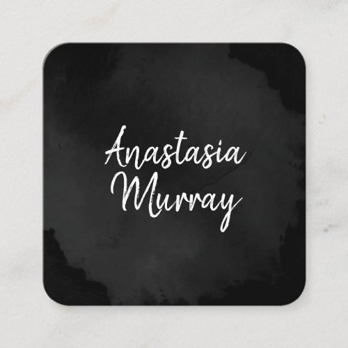 Modern Black and White Minimalist Luxury Boutique Square Business Card