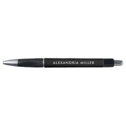 Modern Black and White Minimalist Personalized Pen