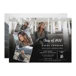 Modern black and white minimalist photo graduation invitation Modern black and white minimalist photo graduation invitation