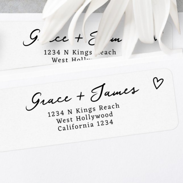 Modern Black and White Minimalist Wedding Label (Modern Black and White Minimalist Wedding Labels from Ricaso. Modern black and white typography)