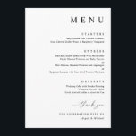Modern Black and White Minimalist Wedding Menu<br><div class="desc">Introducing our Modern Minimalist Wedding Menu – a sleek and sophisticated addition to your celebration. This menu exudes contemporary elegance with its clean lines and timeless black and white design. Crafted with a minimalist sensibility, the menu stands as a testament to the beauty of simplicity. The sleek black typography against...</div>