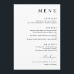 Modern Black and White Minimalist Wedding Menu<br><div class="desc">Introducing our Modern Minimalist Wedding Menu – a sleek and sophisticated addition to your celebration. This menu exudes contemporary elegance with its clean lines and timeless black and white design. Crafted with a minimalist sensibility, the menu stands as a testament to the beauty of simplicity. The sleek black typography against...</div>