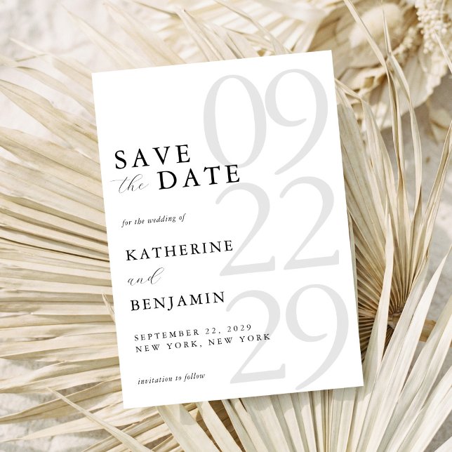 Modern Black and White Minimalist Wedding Save The Date (Creator Uploaded)