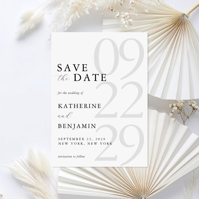 Modern Black and White Minimalist Wedding Save The Date (Creator Uploaded)