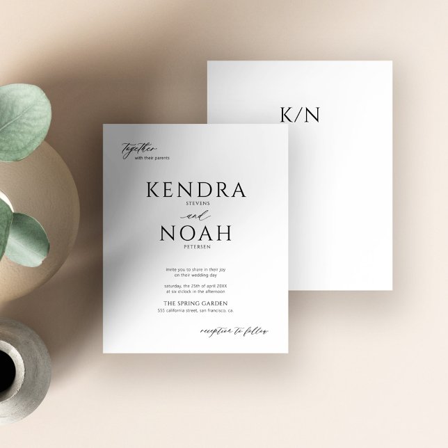 Modern black and white monogram budget wedding (Creator Uploaded)