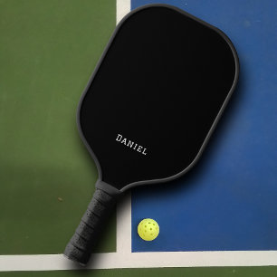 Modern Black and White Monogram Pickleball Paddle