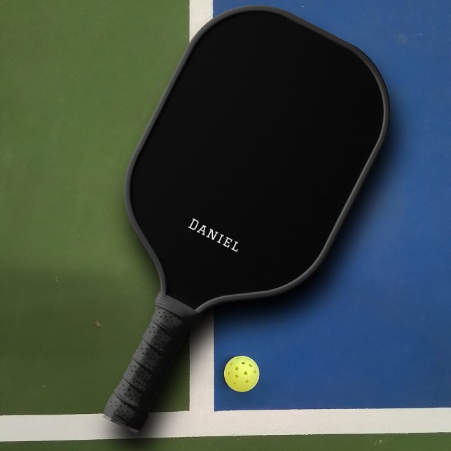 Modern Black and White Monogram Pickleball Paddle (Creator Uploaded)