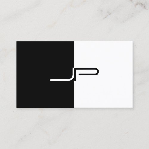 Modern Black And White Monogrammed Chic Initial Business Card