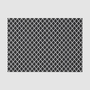 Modern Black and White Moroccan Quatrefoil Pattern Tissue Paper