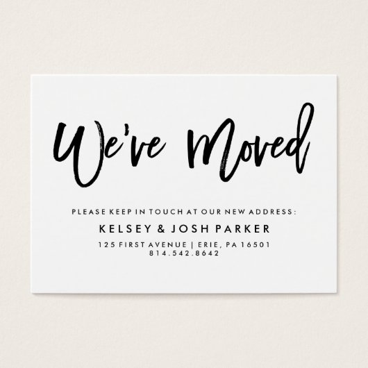 Modern Black and White New Address Insert (Front)