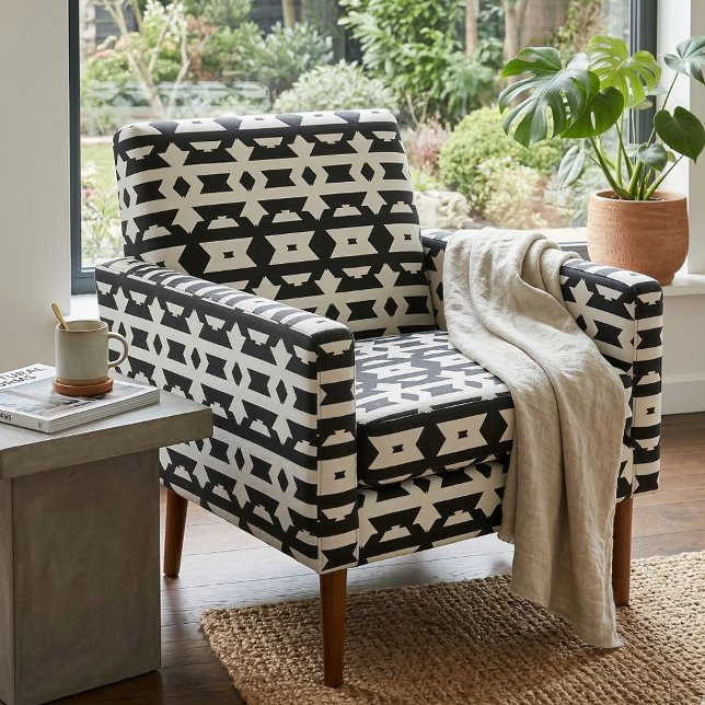Modern Black and White Op Art Geometric Abstract Fabric (Creator Uploaded)