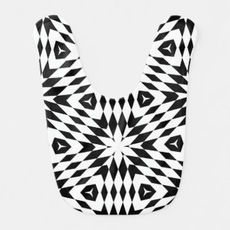 Modern Black and White Optical Illusion Geometric Baby Bib