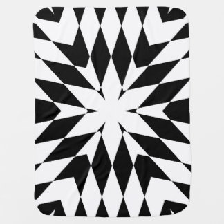 Modern Black and White Optical Illusion Geometric Baby Blanket