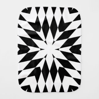 Modern Black and White Optical Illusion Geometric Baby Burp Cloth