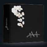 Modern Black and White Orchids Floral Monogram 3 Ring Binder<br><div class="desc">Discover elegance redefined with our Modern Black and White Orchids Floral Monogram Binder. Embrace the chic and trendy appeal of monochrome designs adorned with delicate white flowers and graceful white orchids above a chic monogram of your name and initial. Each ring binder exudes sophistication, whether it's personalized with your initials...</div>