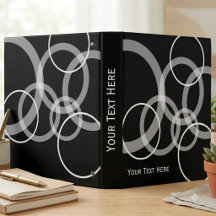 Modern Black and White Overlapping Circles Pattern