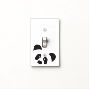 Modern Black and White Panda Light Switch Cover