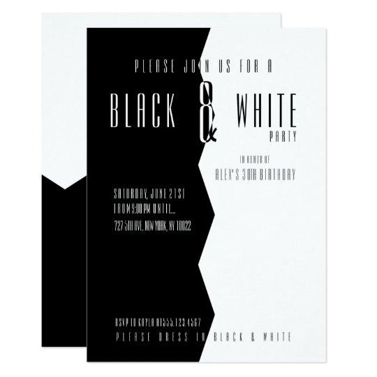 Modern Black And White Party Invitations Modern Black And White Party Invitations