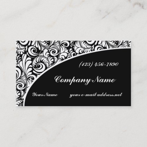 Black and White Feather Business Card