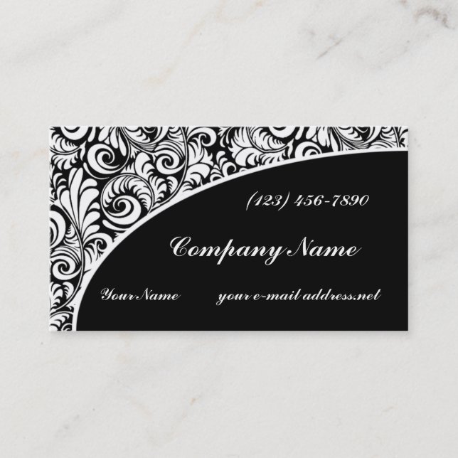 Modern Black and White Pattern Business Card (Front)