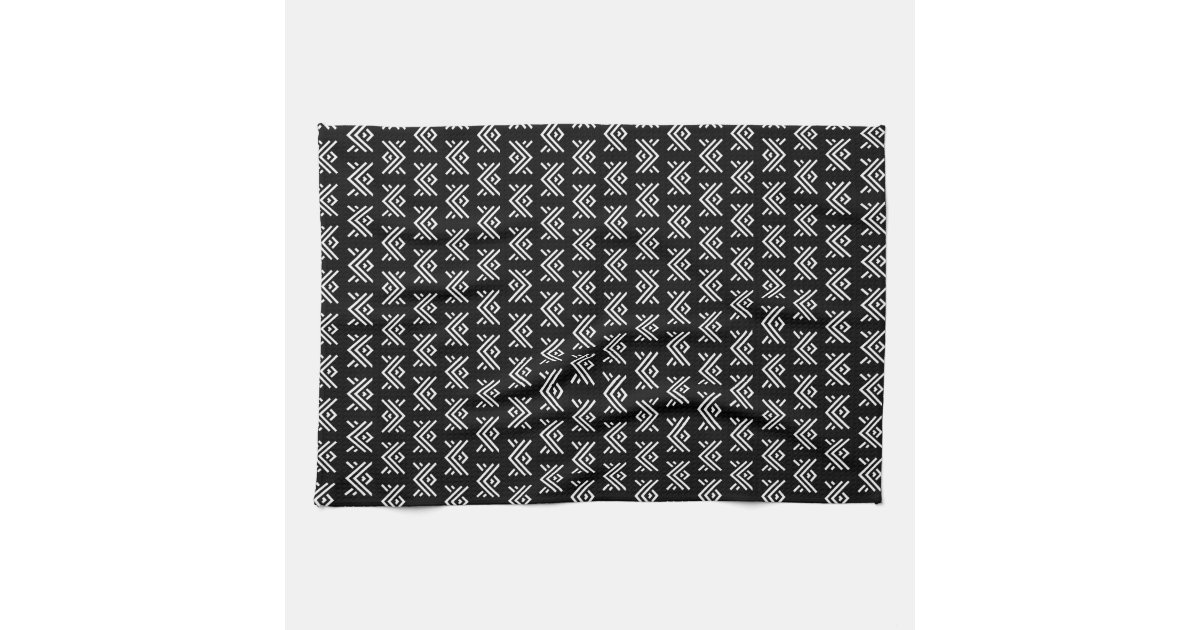 Modern Black and White pattern kitchen tea towel
