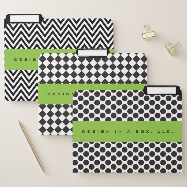 Modern Black And White Patterns File Folder (Set)