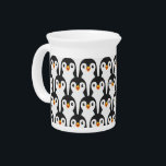 Modern Black and White Penguin Pattern Beverage Pitcher<br><div class="desc">Modern Black and White Penguin Pattern.</div>