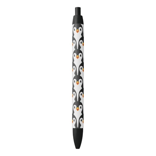 Modern Black and White Penguin Pattern Pen (Front Vertical)