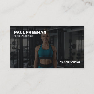 Modern Black and White Personal Trainer Business Card