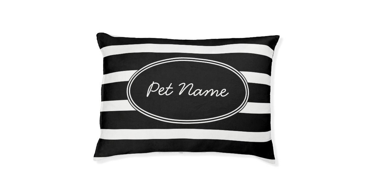 Modern Black And White Personalized Pet Bed Zazzle Com
