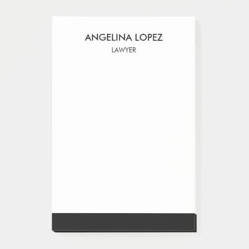Modern Black and White Personalized Profession Post_it Notes