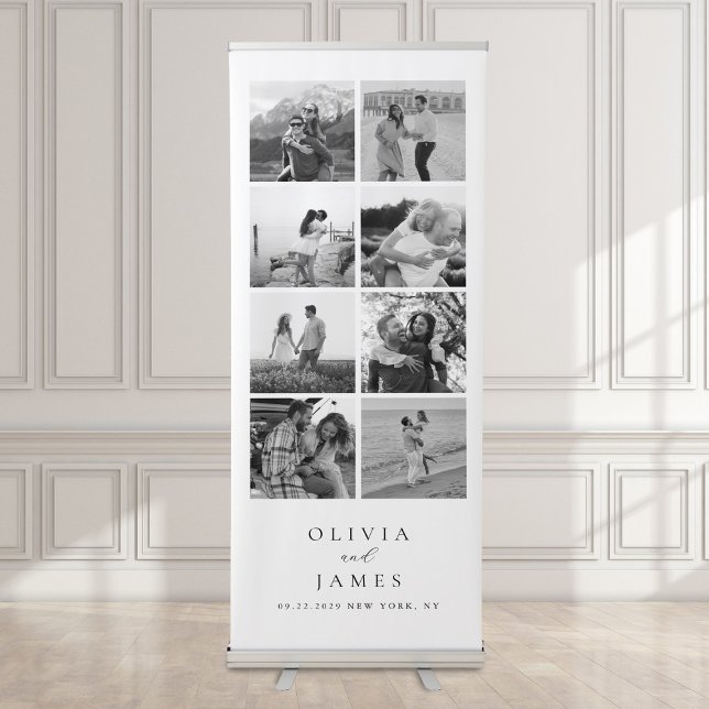 Modern Black and White Photo Gallery Wedding Retractable Banner (Creator Uploaded)