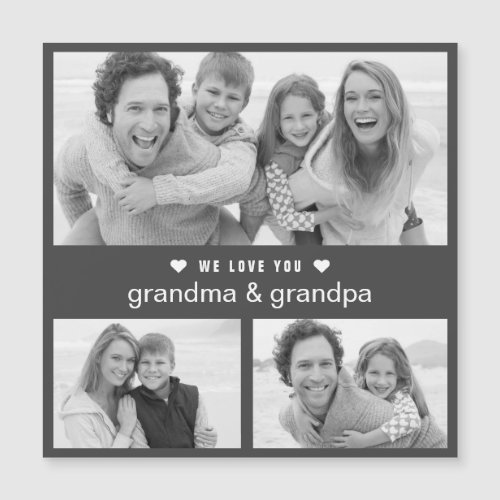 Modern Black and White Photo Magnet Card