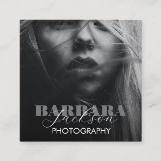 Modern black and white photo minimal photography  square business card
