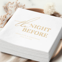 Modern Black and White Photo Rehearsal Dinner Foil Napkins
