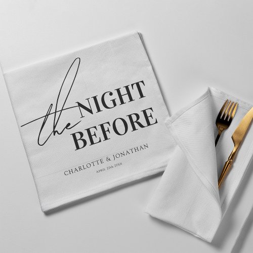 Modern Black and White Photo Rehearsal Dinner Napkins