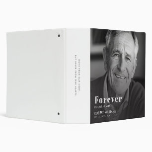 Modern Black and White Photo Sympathy Memorial 3 Ring Binder