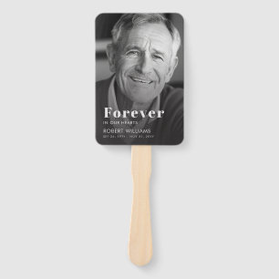 Modern Black and White Photo Sympathy Memorial Hand Fan