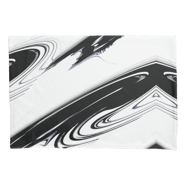 Modern Black and White Pillow Case (Front)