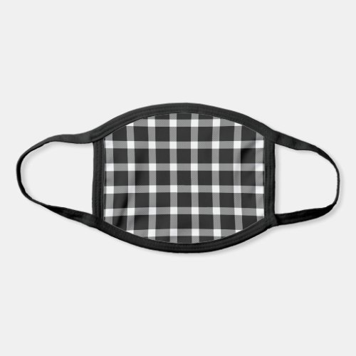 Modern Black and White Plaid Pattern Face Mask