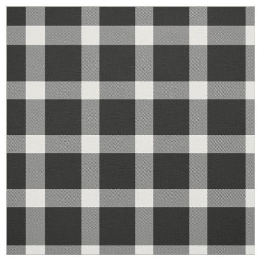 Modern Black and White Plaid Tartan Pattern Fabric