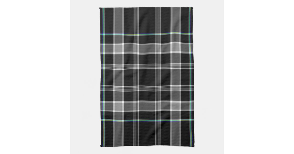 Modern Black and White Plaid Towel Zazzle