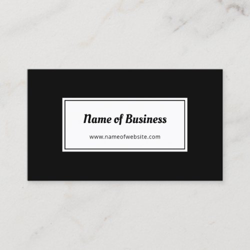 Modern Black and White Plain and Simple Website Business Card