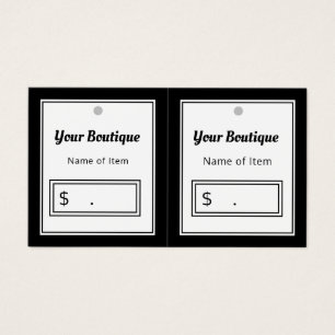 Modern Black and White Plain DIY Hang Tags