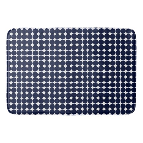 Modern black and white polka dot bath mat