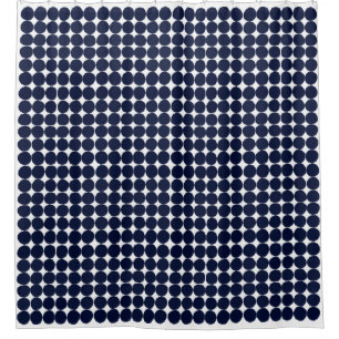 Modern black and white polka dot coaster shower curtain