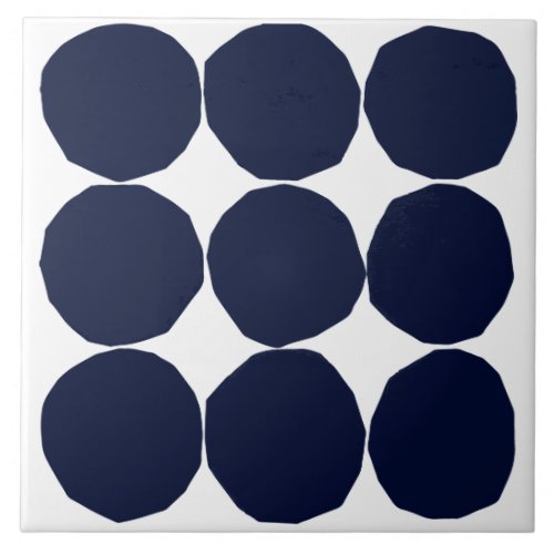 Modern black and white polka dot tile