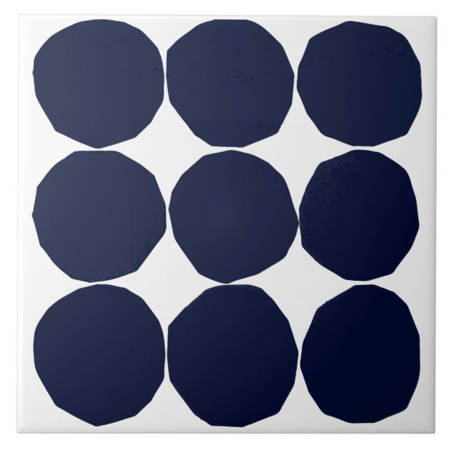 Modern black and white polka dot tile (Front)