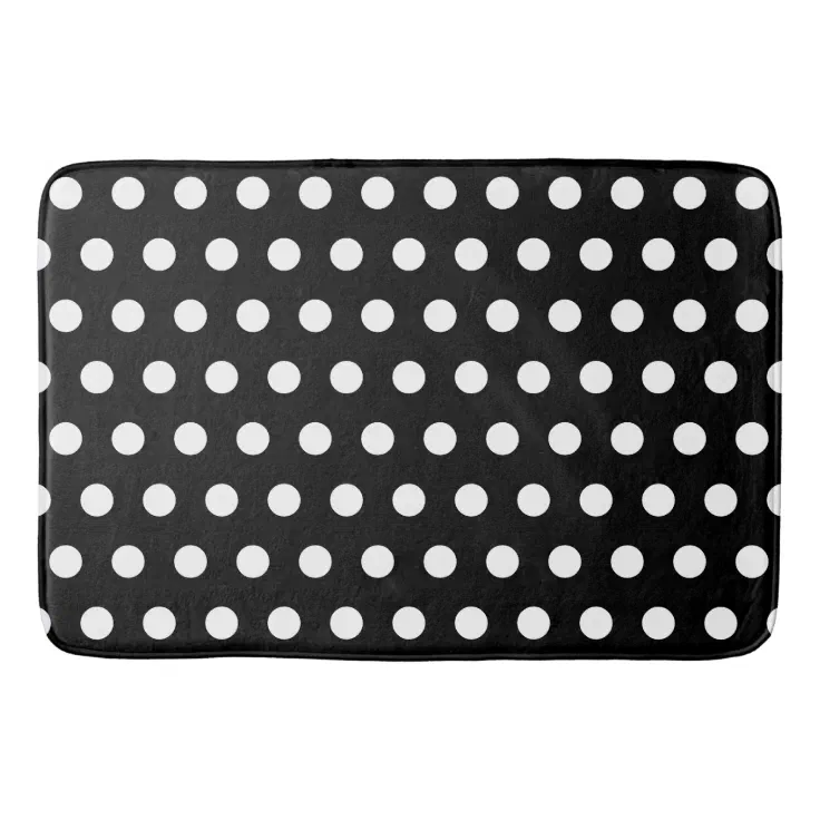 Modern Black and White Polka Dots Bath Mat Zazzle