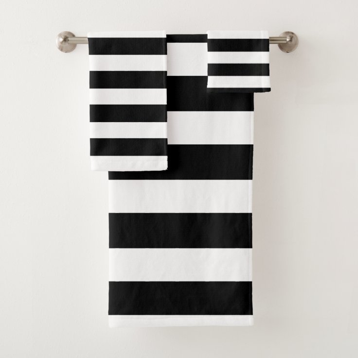 Modern Black and White Polka Dots Bath Towel Set Zazzle